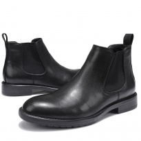 真皮男鞋切尔西男靴套脚短靴休闲鞋大码男鞋45 46 47码